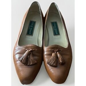 Cole Haan Vintage Women's Cognac Brown Tassel Leather Loafers Size 6